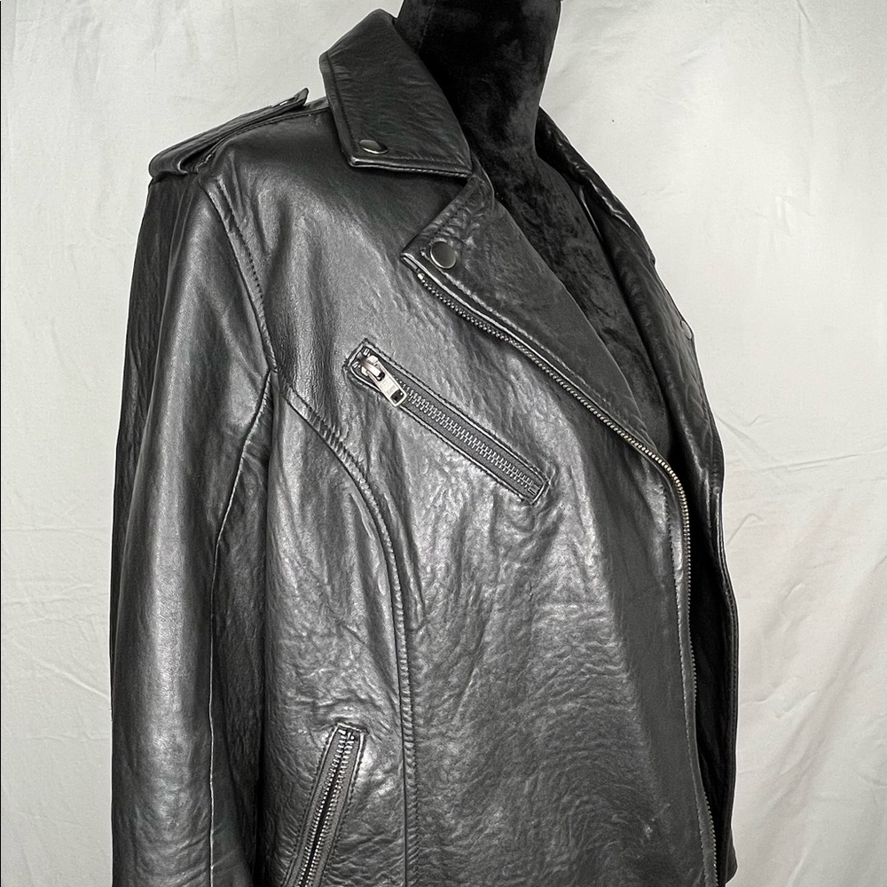 Black Rivet Genuine leather biker jacket for woman